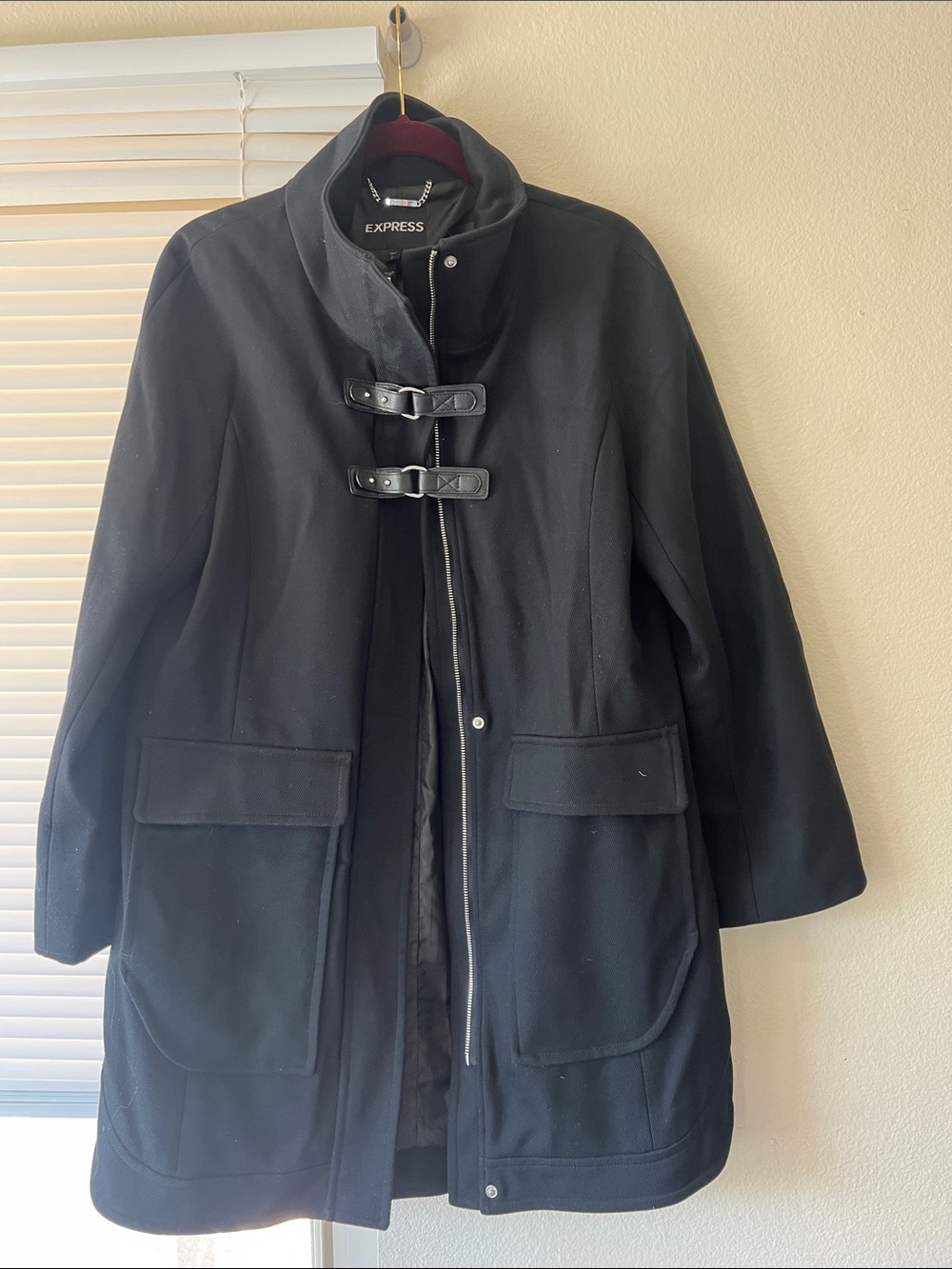 Express Black Women's Toggle Pea Coat